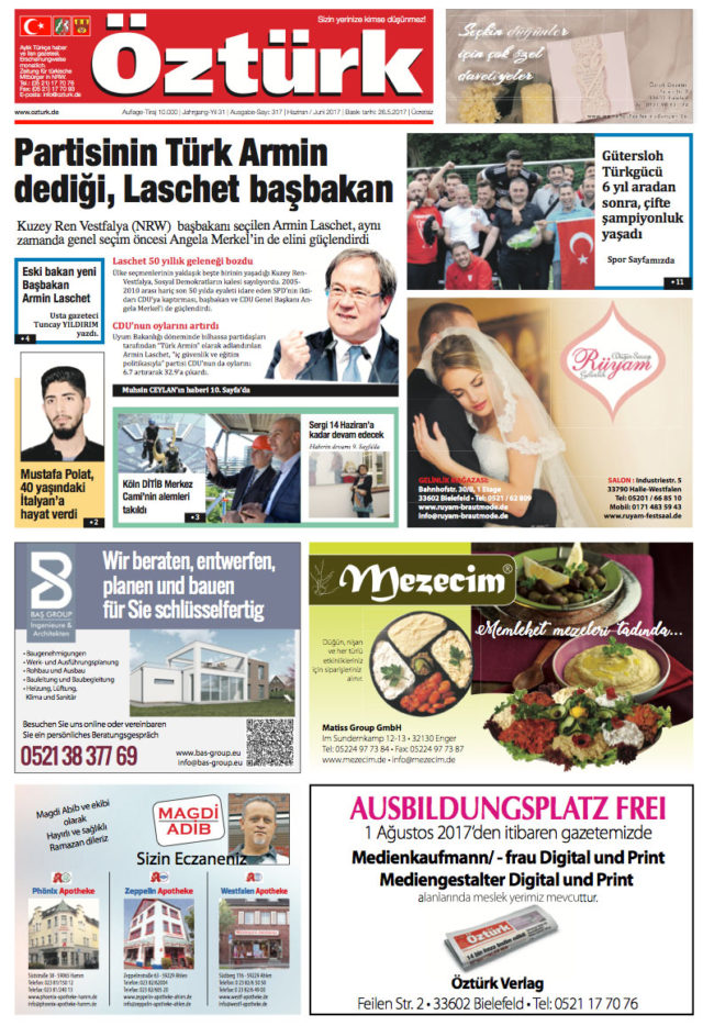 Juni Ausgabe der Öztürk Werbezeitung, Haziran Sayısı Öztürk Gazetesi,