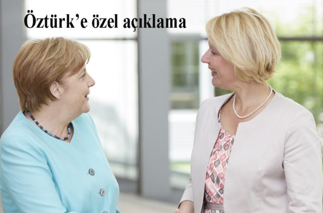 CDU genel başkanı ve başbakan Angela Merkel (solda) ile Hamm, Lünen, Selm ve Werne adayı Sylvia Jörrißen (sağda)