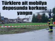 Türklere ait olan 10 bin metre karelik mobilya deposu yandı
